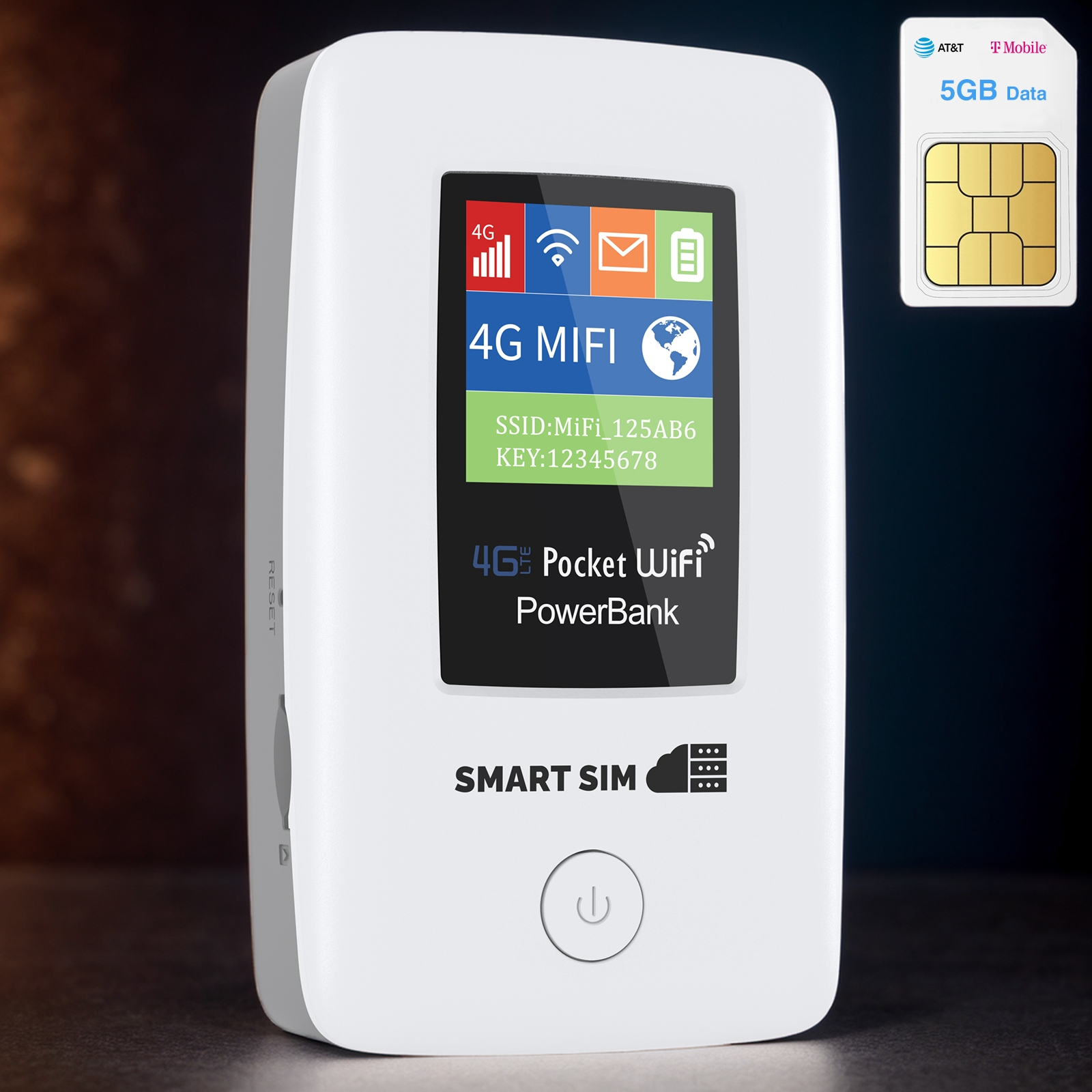 SmartSim 4G LTE WiFi Mobile Hotspot, USA & International WiFi Travel Portable Router, 6000mAh Battery +FREE SIM CARD