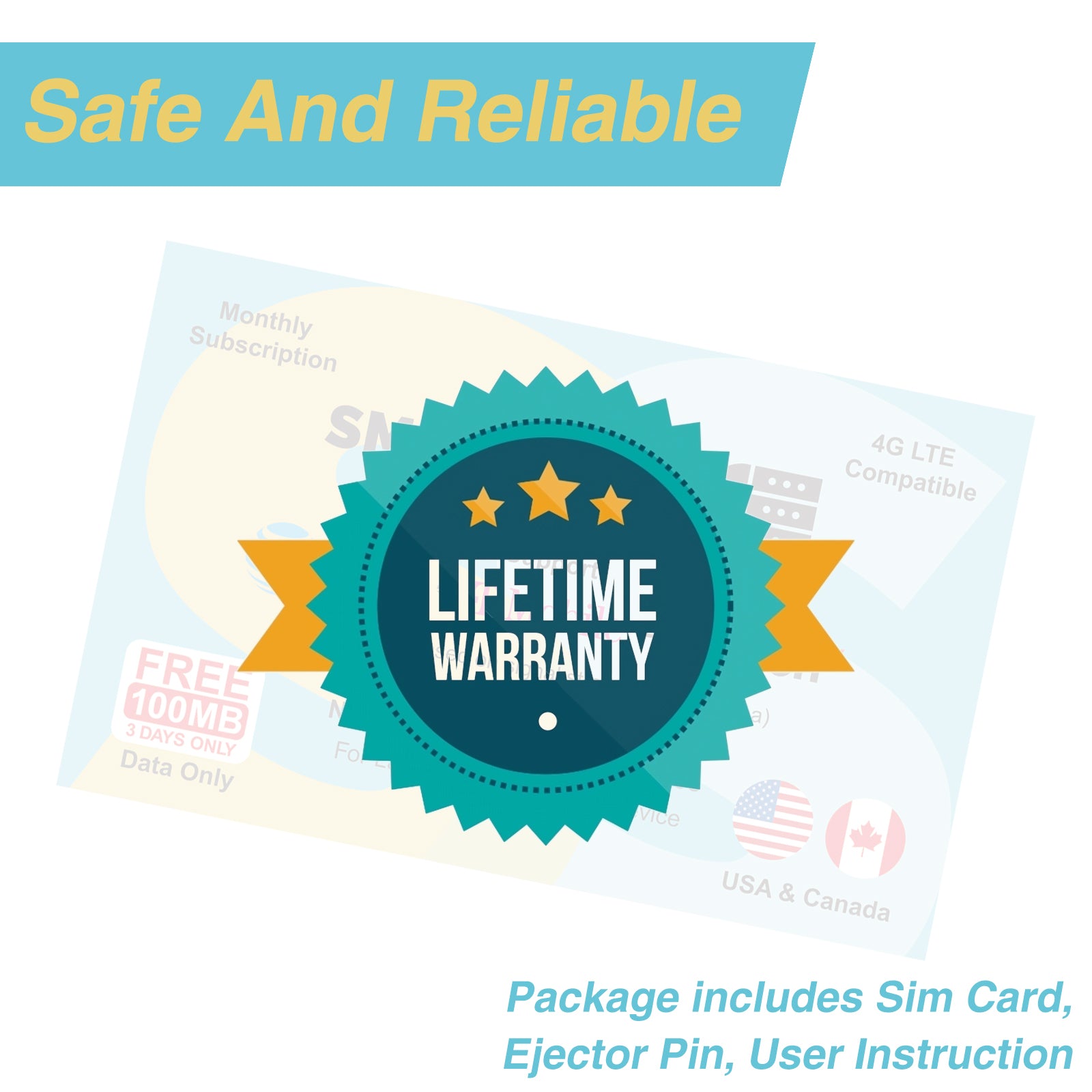 SmartSim Data only SIM Card USA 4G LTE-Support AT&T, T-Mobile, and Verizon, Compatible with Unlocked Security Camera/Router/Mobile WiFi Hotspot/GPS Tracker/Tablet IoT Devices